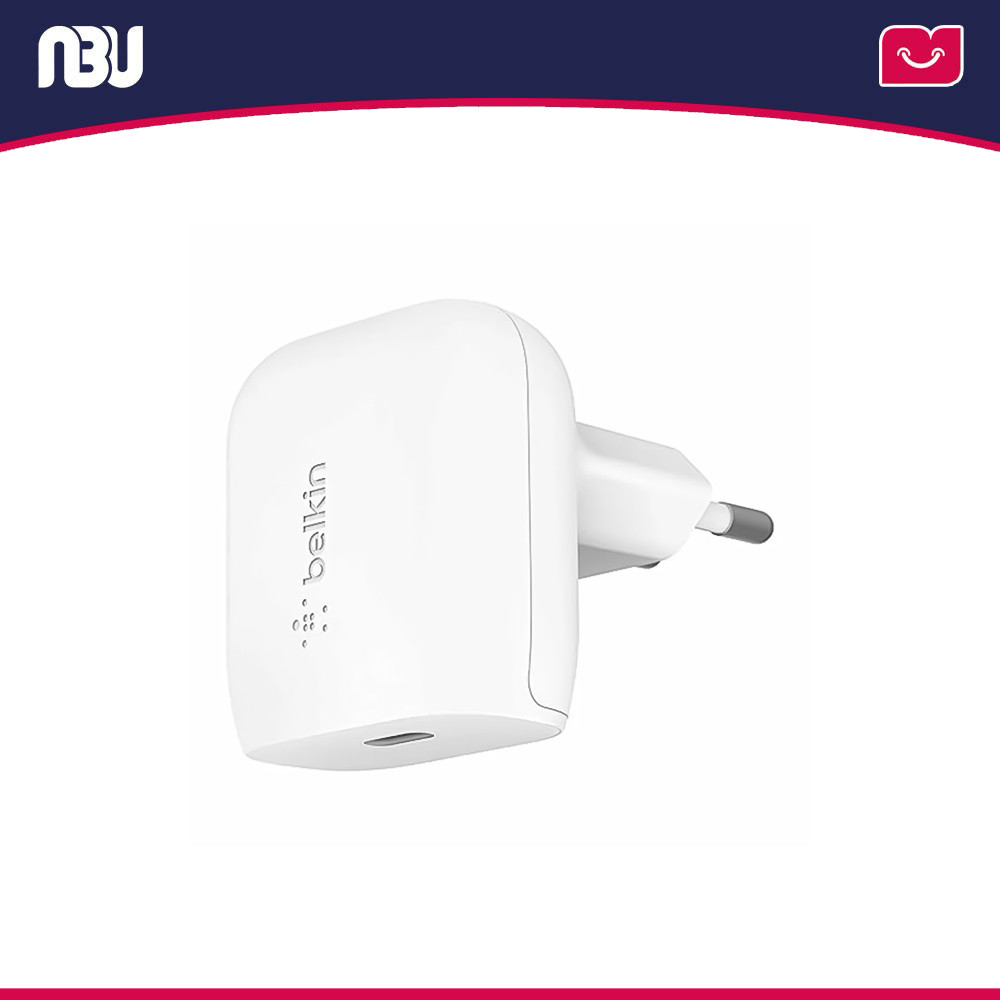 شارژر دیواری  20 وات به همراه کابل لایتنینگ USB-C بلکین مدل WCA003vf04