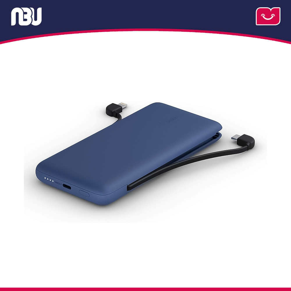 پاور بانک  10000 میلی آمپر به همراه دو کابل لایتنینگ  و USB-C بلکین مدل BPB006bt(boost charge)