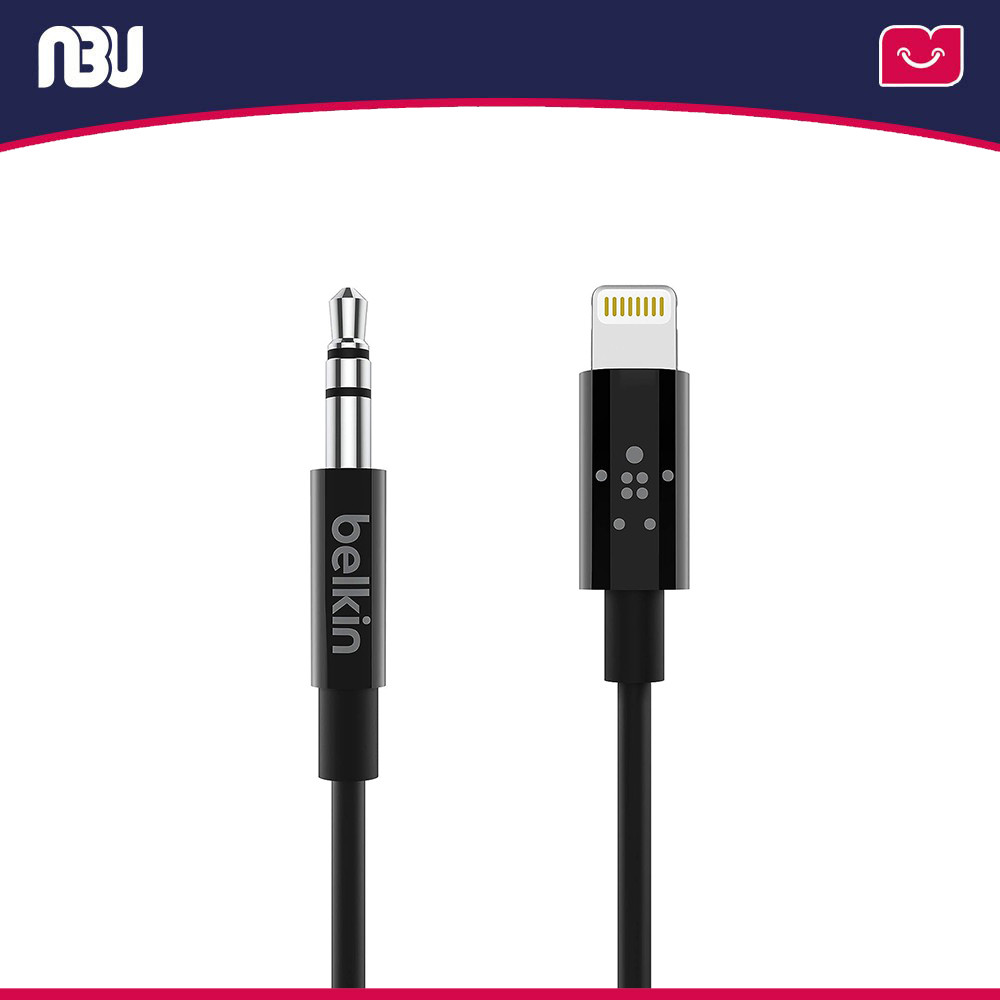 کابل تبدیل لایتنینگ به AUX بلکین مدل AV10172bt03 طول 90 سانتی متر