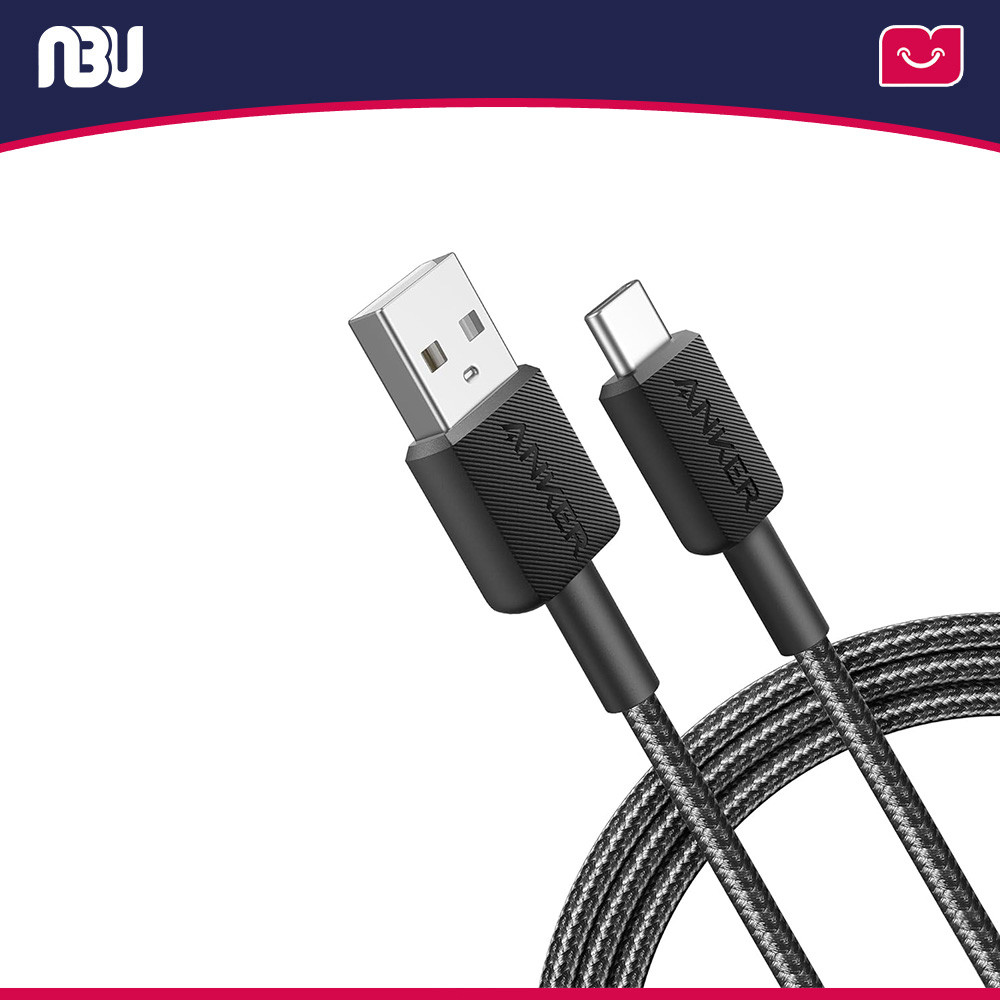 تصویر جدید کابل تبدیل USB-A به USB-C انکر مدل A81H5 322 Nylon به طول 1 متر