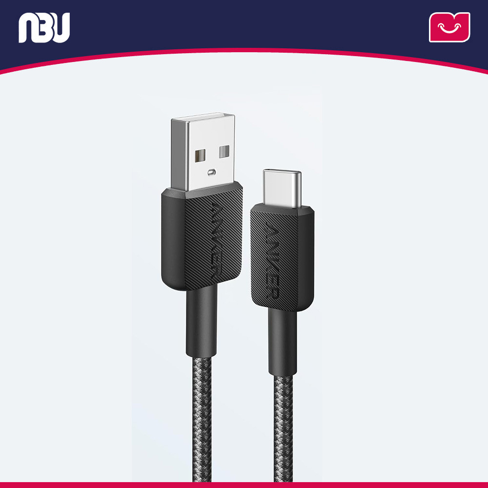 تصویر جدید کابل تبدیل USB-A به USB-C انکر مدل A81H5 322 Nylon به طول 1 متر