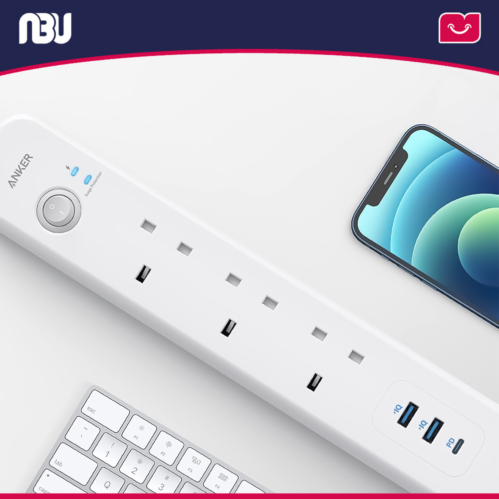 تصویر جدید چند راهی برق انکر مدل A91F3 Power Strip 6 in 1