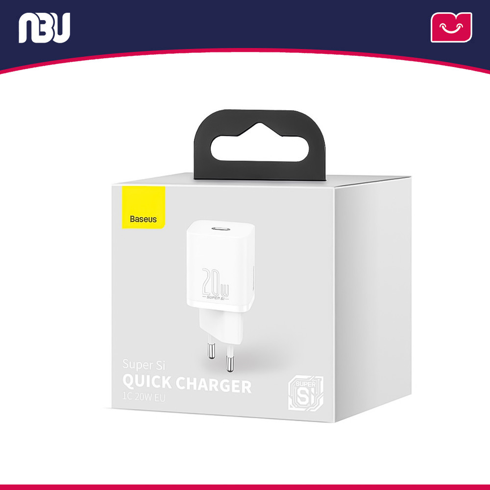 تصویر جدید شارژر دیواری 20 وات باسئوس مدل CCSUP-B02 Super Si Quick Charger