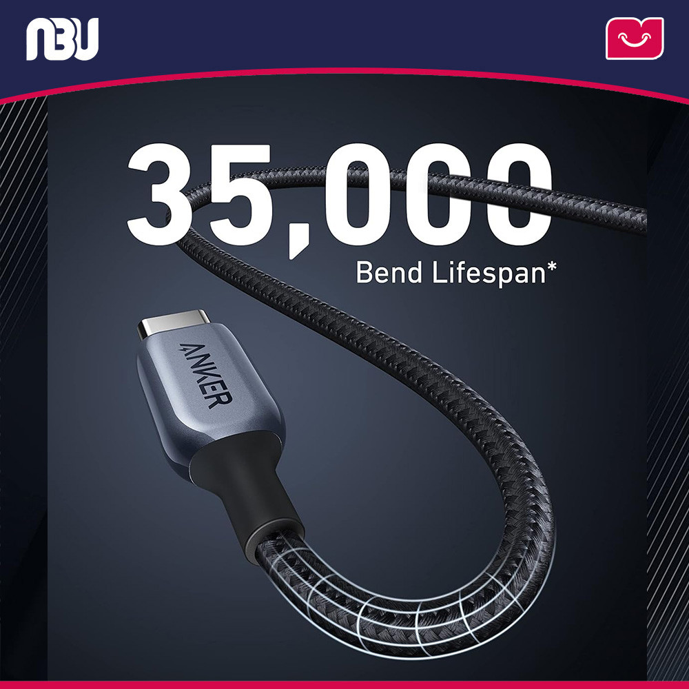 تصویر جدید کابل تبدیل USB-C به USB-C انکر مدل A8866 765 Nylon 140w به طول 2 متر